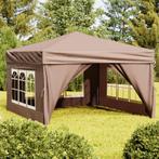 vidaXL Partytent inklapbaar met zijwanden 3x3 m taupe, Verzenden, Nieuw, Partytent