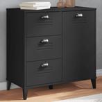 vidaXL Dressoir VIKEN 80x40x80 cm bewerkt hout zwart, Huis en Inrichting, Verzenden, Nieuw, 50 tot 100 cm, 25 tot 50 cm