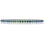 Armband - Platina - Blauw/groene saffieren - 5,9 karaat -