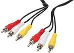 Tulp Audio Video Kabel 3 meter M-M - Zwart, Computers en Software, Verzenden, Nieuw