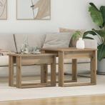vidaXL Koffietafel Set 2 pcs Artisan Eiken Bewerkt hout, Verzenden, Nieuw, 50 tot 100 cm, Minder dan 50 cm