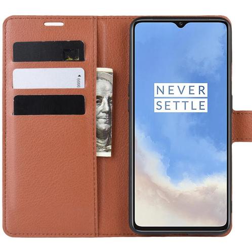 ProGuard OnePlus 7T Wallet Flip Case Bruin, Telecommunicatie, Mobiele telefoons | Hoesjes en Frontjes | Overige merken, Nieuw