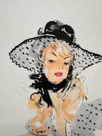 Jean-Gabriel Domergue (1889-1962) - Élégante au chapeau, Antiek en Kunst