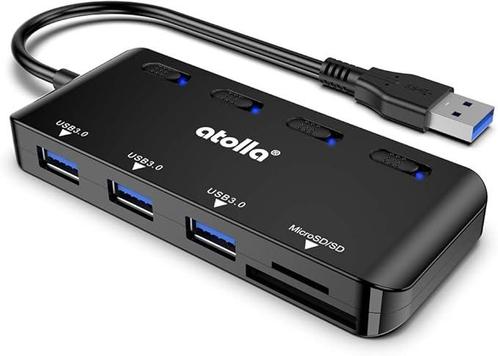Hub met kaartlezer – 3 poorten en SD/microSD – USB - Plug, Diversen, Overige Diversen, Nieuw, Verzenden
