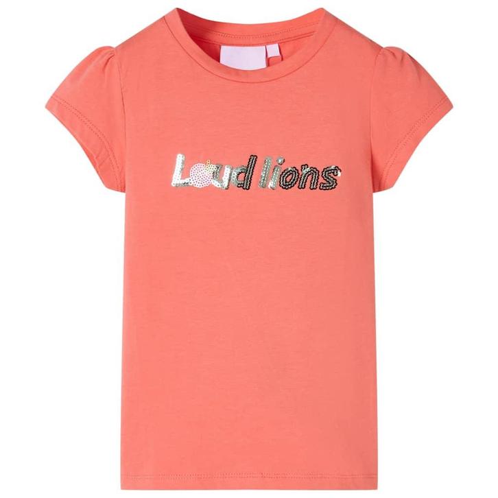 vidaXL Kindershirt met kapmouwen 92 koraalkleurig, Kinderen en Baby's, Kinderkleding | Overige, Nieuw, Verzenden
