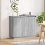 vidaXL Dressoir met LED - Grijs Sonoma, 90x32x75 cm, Gemaakt, Huis en Inrichting, Minder dan 45 cm, Verzenden, Nieuw, 70 cm of meer