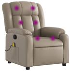 Massagestoel Cappuccino Kunstleer - Relax Fauteuil | Twee..., Ophalen of Verzenden, Nieuw, Overige kleuren, Modern