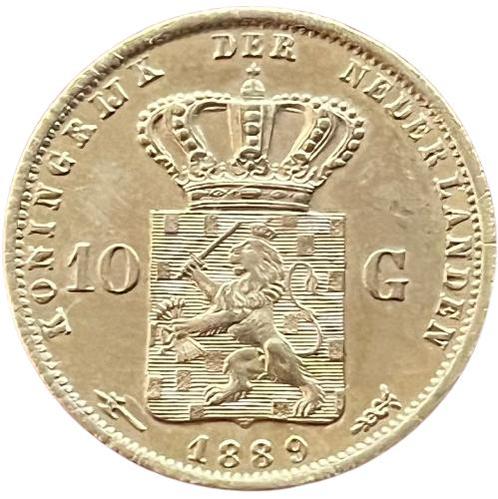 Gouden 10 gulden 1889 Willem III, Postzegels en Munten, Munten | Nederland, Losse munt, Goud, Verzenden