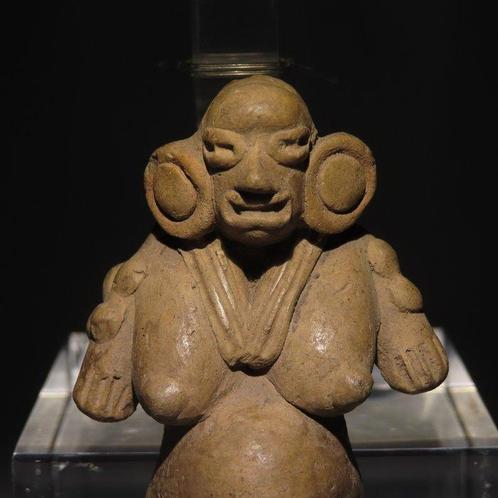 Chupícuaro, Mexico Terracotta Vrouwelijke zwangere figuur., Verzamelen, Mineralen en Fossielen