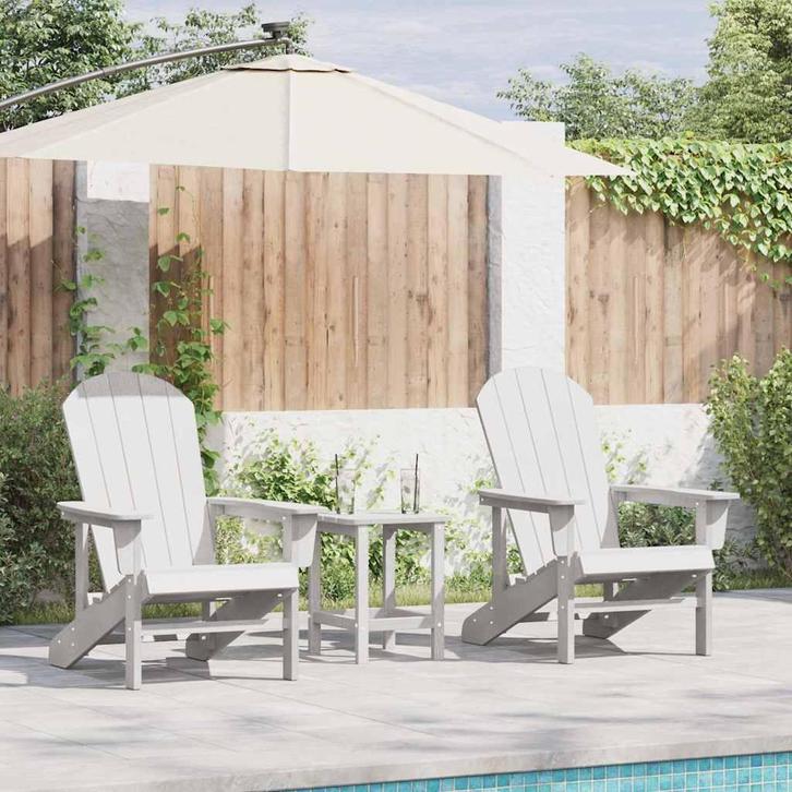 vidaXL Tuin Lounge Meubels 2 pcs Wit 74 x 82 x 90cm, Tuin en Terras, Tuinstoelen, Nieuw, Verzenden