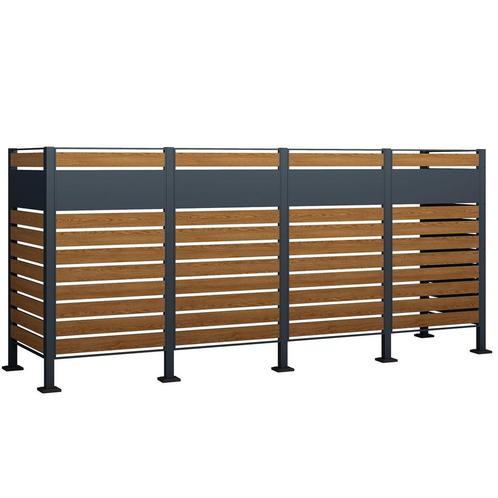 Kliko ombouw - 4 containers - 335x89x150cm - antraciet ho..., Tuin en Terras, Bergingen en Tuinkasten, Nieuw, Ophalen of Verzenden