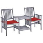 vidaXL Tuinstoelen met tafeltje en kussens massief, Tuin en Terras, Verzenden, Nieuw, Hardhout, Tuinset