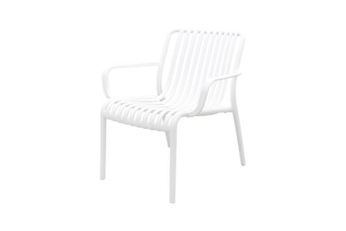 Stripe Loungestoel - Wit, Tuin en Terras, Tuinstoelen, Nieuw, Overige materialen, Verzenden