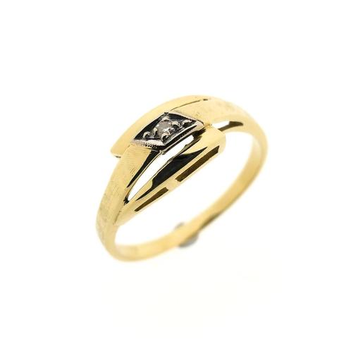 Gouden ring met diamant | 0,01 ct., Sieraden, Tassen en Uiterlijk, Ringen, Goud, Gebruikt, Goud, Verzenden