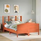 vidaXL Bed met boekenkast zonder matras grenenhout wasbruin, Bruin, Verzenden, Nieuw, 190 cm of minder