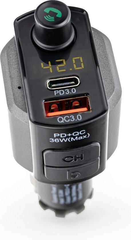 Caliber PMT567BT - FM transmitter met Bluetooth - USB C en A, Auto diversen, Autoradio's, Verzenden