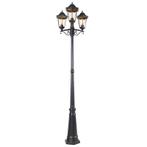Buitenlantaarn zwart 220 cm 3-lichts IP44 - Havana, Tuin en Terras, Nieuw, 50 tot 250 watt