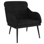 Luxe Fauteuil Zwart - Fluwelen Relaxstoel - OP = OP, Huis en Inrichting, Fauteuils, Ophalen of Verzenden, Nieuw, Minder dan 75 cm