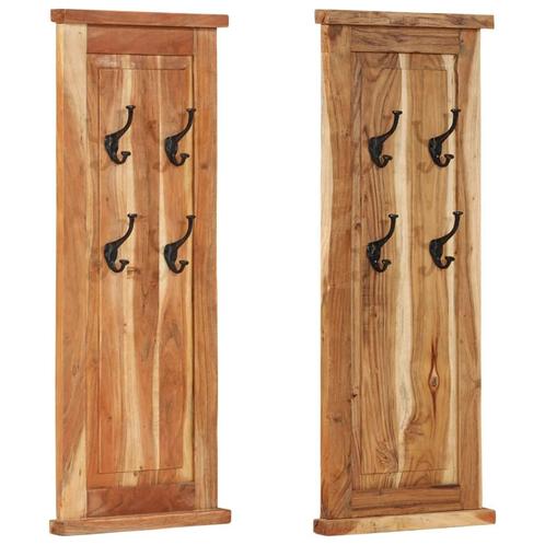 vidaXL Kapstokken 2 st 38x100 cm massief acaciahout, Huis en Inrichting, Woonaccessoires | Kapstokken, Nieuw, Verzenden