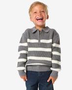 HEMA Kindertrui gebreid strepen donkergrijs, Verzenden, Nieuw