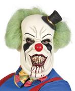 Horror clown Deluxe masker met haar, Nieuw, Verzenden