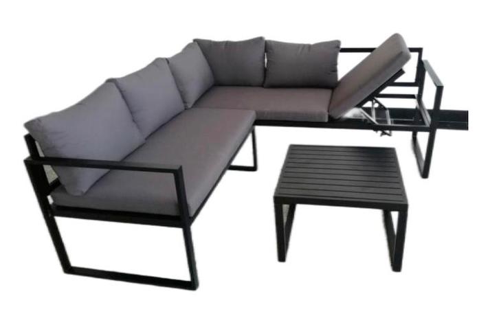 Budget Hoek Loungeset - Isabella - Antraciet - Aluminium, Tuin en Terras, Tuinsets en Loungesets, Verzenden