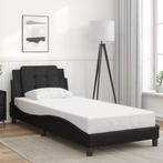 vidaXL Bedframe met hoofdbord kunstleer zwart 90x190 cm, Overige materialen, 90 cm, Eenpersoons, Verzenden