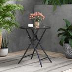 2dekans | Coast Ronde Opvouwbare Bistrotafel 47x50 cm Zwart, Tuin en Terras, Tuinsets en Loungesets, Ophalen of Verzenden, Zo goed als nieuw