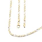 Bicolor gouden Figaro schakel ketting | 46 cm, Sieraden, Tassen en Uiterlijk, Kettingen, Ophalen of Verzenden, Gebruikt, Overige kleuren