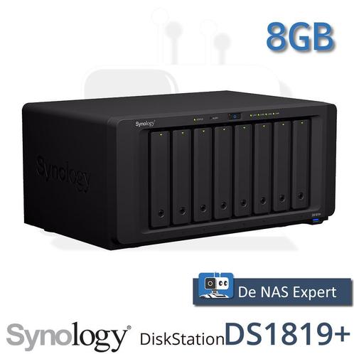 Synology DiskStation DS1819+ 8GB refurbished, Computers en Software, NAS, Refurbished, Ophalen of Verzenden