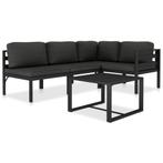 vidaXL 5-delige Loungeset met kussens aluminium antraciet, Verzenden, Nieuw, Aluminium, Loungeset