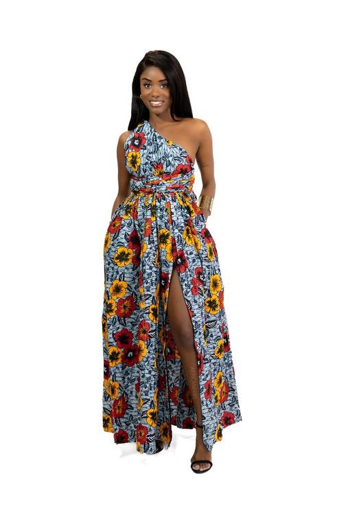 Afrikaanse print Gelb Flowers Infinity Multiway Maxi Jurk, Kleding | Dames, Rokken, Nieuw, Ophalen of Verzenden