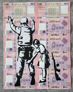 Jinks Kunst - Tribute to Banksy on 10 Lebanon banknotes