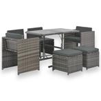 vidaXL 7-delige Tuinset met kussens poly rattan grijs, Tuin en Terras, Tuinsets en Loungesets, Nieuw, Tuinset, 7 zitplaatsen, Verzenden