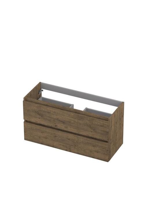 Onderkast INK 2 laden greeploos met houten keerlijst 100 cm, Doe-het-zelf en Verbouw, Sanitair, Bad, Nieuw, Ophalen of Verzenden