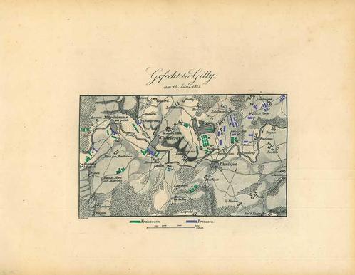 Kaart van Charleroi, Antiek en Kunst, Kunst | Etsen en Gravures