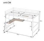 Metalen Hoogbed 90x200 cm met Bureau en Plank, Huis en Inrichting, Verzenden, Nieuw