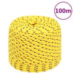 vidaXL Boottouw 10 mm 100 m polypropyleen geel, Verzenden, Nieuw