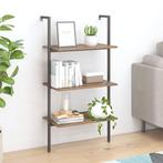 vidaXL Ladderrek met 3 schappen 64x35x120,5 cm donkerbruin, Huis en Inrichting, Kasten | Boekenkasten, Verzenden, 100 tot 150 cm