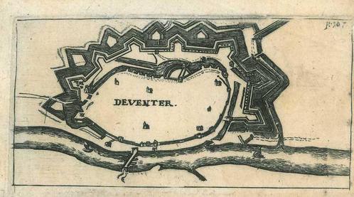 Stadsplattegrond van Deventer, Antiek en Kunst, Kunst | Etsen en Gravures