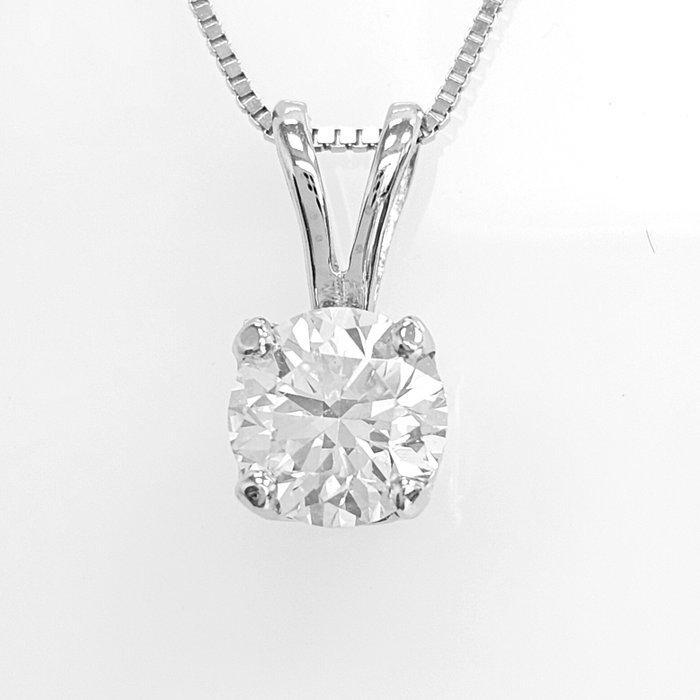 Ketting met hanger - 14 karaat Witgoud - 0.71ct. tw. Diamant, Sieraden, Tassen en Uiterlijk, Antieke sieraden