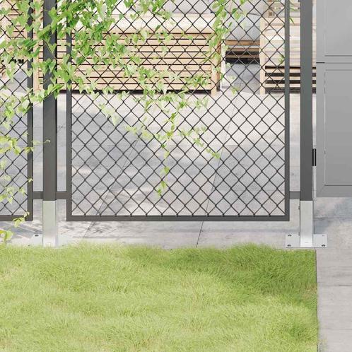 vidaXL Spokkels vierkant 4 st gegalvaniseerd staal, Tuin en Terras, Palen, Balken en Planken, Nieuw, Verzenden