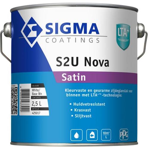 S2U Nova Satin 2,5 liter, Doe-het-zelf en Verbouw, Verf, Beits en Lak, Nieuw, Ophalen of Verzenden