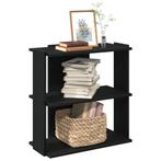 vidaXL Boekenkast 3-laags 60x30x60 cm bewerkt hout zwart, Huis en Inrichting, Verzenden, Nieuw, Overige houtsoorten