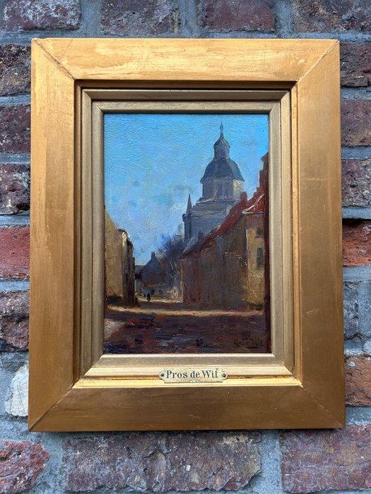 Prosper de Wit (1860-1847) - De Kerkstraat, Antiek en Kunst, Kunst | Schilderijen | Klassiek