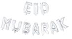 Ballonnen Letter Eid Mubarak Zilver Leeg 41cm, Hobby en Vrije tijd, Feestartikelen, Verzenden, Nieuw