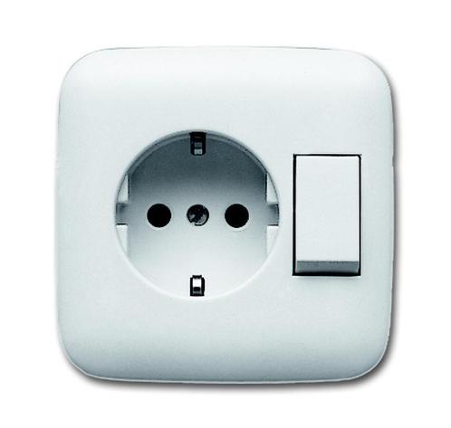 ABB Busch-Jaeger Combischakelaar Contactdoos Inbouw Wit -, Doe-het-zelf en Verbouw, Elektra en Kabels, Overige typen, Nieuw, Verzenden