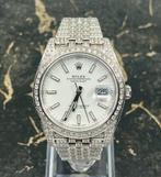 Rolex Datejust 41 - White Dial -126300 - Iced Out - Diamonds, Sieraden, Tassen en Uiterlijk, Horloges | Heren, Staal, Polshorloge