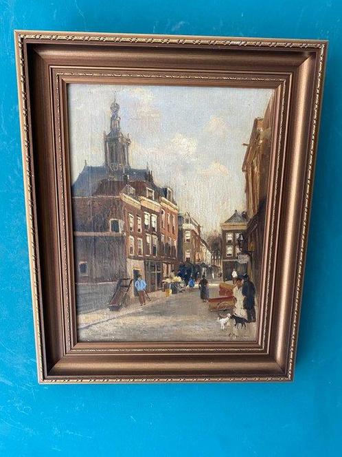 C. Dijkman (1879-1954) - Stadsgezicht met figuren, Antiek en Kunst, Kunst | Schilderijen | Klassiek