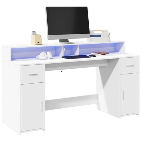 vidaXL Bureau met LED-verlichting 160x55x91 cm bewerkt hout, Huis en Inrichting, Bureaus, Nieuw, Verzenden